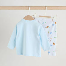 Load image into Gallery viewer, Blue Safari Baby Top and Leggings Set 2 Piece (0mths-2yrs)