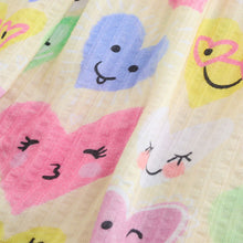 Load image into Gallery viewer, Light Yellow Heart Print Short Sleeve Jersey Dress (3-12yrs)