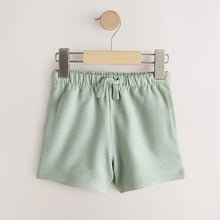 Load image into Gallery viewer, Sage Green Soft Yellow and Pastel Stripe Textured Shorts 3 Pack (6mths-6yrs)