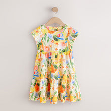 Load image into Gallery viewer, Multi Tropical Angel Sleeve Crinkle Dress (3-12yrs)