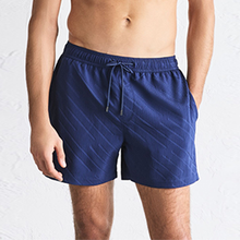 Load image into Gallery viewer, Navy Blue Texture 5 Inch Swim Shorts