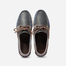Load image into Gallery viewer, Men's Boat Shoes Blue Velvet Leather