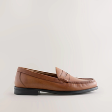Load image into Gallery viewer, Tan Brown Standard Fit Leather Penny Loafers