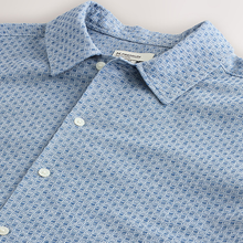 Load image into Gallery viewer, Blue Textured Waffle Short Sleeve Shirt