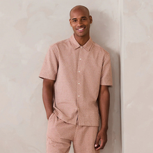 Load image into Gallery viewer, Orange Textured Waffle Short Sleeve Shirt