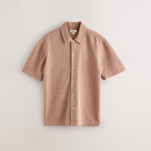 Load image into Gallery viewer, Orange Textured Waffle Short Sleeve Shirt