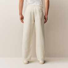 Load image into Gallery viewer, Ecru White Relaxed Fit Cotton Elasticated Drawstring Trousers