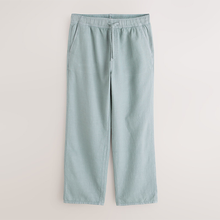Load image into Gallery viewer, Light Blue Relaxed Fit Cotton Elasticated Drawstring Trousers