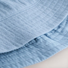 Load image into Gallery viewer, Blue and Beige Baby Bucket Hats 2 Pack