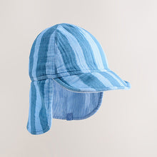 Load image into Gallery viewer, Blue Tonal Stripe Legionnaire Baby Summer Hat