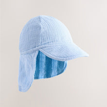 Load image into Gallery viewer, Blue Tonal Stripe Legionnaire Baby Summer Hat