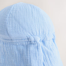 Load image into Gallery viewer, Blue Tonal Stripe Legionnaire Baby Summer Hat