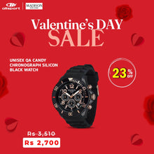 Load image into Gallery viewer, UNISEX QA CANDY CHRONOGRAPH SILICON BLACK WATCH
