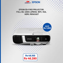 Load image into Gallery viewer, EPSON EB-FH52 PROJECTOR, FULL HD, 4000 LUMENS, WIFI, VGA, HDMI, MIRACAST