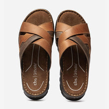 Load image into Gallery viewer, Mules Man Sole Ortholite Brown Leather