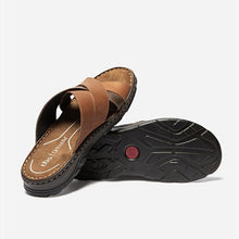 Load image into Gallery viewer, Mules Man Sole Ortholite Brown Leather