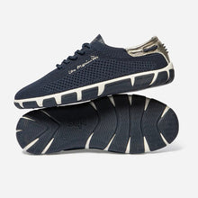 Load image into Gallery viewer, Women's navy and gold canvas sneakers JAZARIA