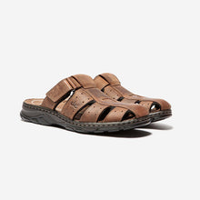 Load image into Gallery viewer, JEROME Men's Comfort Mules Ortholite Brown Leather