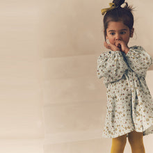 Load image into Gallery viewer, Blue Ditsy 100% Cotton Shirt Dress And Tights Set (3mths-6yrs)