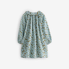 Load image into Gallery viewer, Blue Ditsy 100% Cotton Shirt Dress And Tights Set (3mths-6yrs)