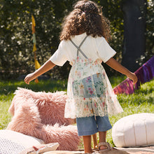 Load image into Gallery viewer, Pink Floral 100% Cotton Mesh Dress T-Shirt And Jeans Set (3mths-6yrs)