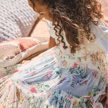 Load image into Gallery viewer, Pink Floral 100% Cotton Mesh Dress T-Shirt And Jeans Set (3mths-6yrs)