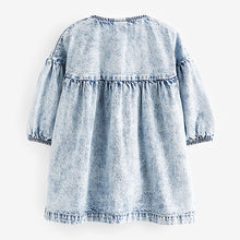 Load image into Gallery viewer, Blue Denim Character 100% Cotton Button Through Dress (3mths-6yrs)