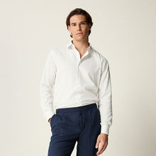 Load image into Gallery viewer, White Regular Fit Trimmed Formal Long Sleeve Shirt