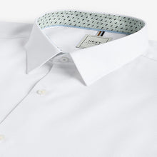 Load image into Gallery viewer, White Regular Fit Trimmed Formal Long Sleeve Shirt