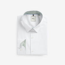 Load image into Gallery viewer, White Regular Fit Trimmed Formal Long Sleeve Shirt