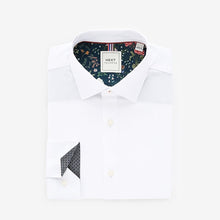 Load image into Gallery viewer, White Regular Fit Trimmed Easy Care Single Cuff Oxford Shirt