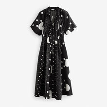 Load image into Gallery viewer, Black Puff Sleeve Midi Dress