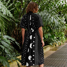 Load image into Gallery viewer, Black Puff Sleeve Midi Dress