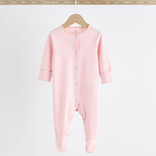 Load image into Gallery viewer, Pink 4 Pack Baby 100% Cotton Sleepsuits (0-18mths)