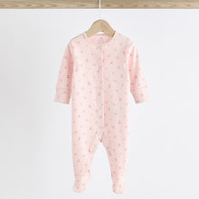Load image into Gallery viewer, Pink 4 Pack Baby 100% Cotton Sleepsuits (0-18mths)