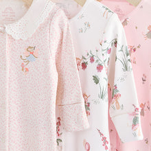 Load image into Gallery viewer, Pink/White Baby 100% Cotton Sleepsuits 3 Pack (0-12mths)