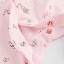 Load image into Gallery viewer, Pink/White Baby 100% Cotton Sleepsuits 3 Pack (0-12mths)