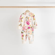 Load image into Gallery viewer, Orange Floral Baby Footless 100% Cotton Sleepsuits 4 Pack (0mths-18mths)