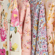 Load image into Gallery viewer, Orange Floral Baby Footless 100% Cotton Sleepsuits 4 Pack (0mths-18mths)