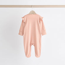 Load image into Gallery viewer, Pink Bear Baby Two Way Zip Sleepsuits 3 Pack (0-12mths)