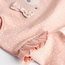 Load image into Gallery viewer, Pink Bear Baby Two Way Zip Sleepsuits 3 Pack (0-12mths)