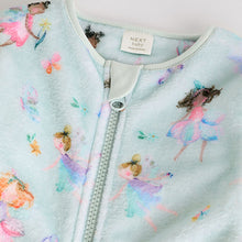 Load image into Gallery viewer, Mint Green Fairy Baby Zip Fleece Sleepsuit