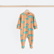 Load image into Gallery viewer, Blue/Green Character 100% Cotton Baby Sleepsuits 3 Pack (0mths-2yrs)