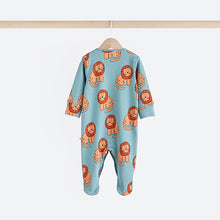 Load image into Gallery viewer, Blue/Green Character 100% Cotton Baby Sleepsuits 3 Pack (0mths-2yrs)