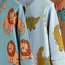 Load image into Gallery viewer, Blue/Green Character 100% Cotton Baby Sleepsuits 3 Pack (0mths-2yrs)