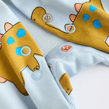 Load image into Gallery viewer, Blue/Green Character 100% Cotton Baby Sleepsuits 3 Pack (0mths-2yrs)