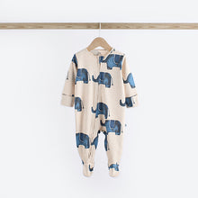 Load image into Gallery viewer, Blue Elephant Two Way Zip Baby 100% Cotton Sleepsuits 3 Pack (0mths-2yrs)