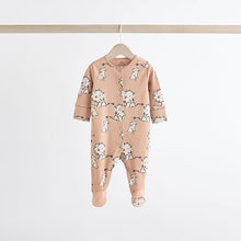 Load image into Gallery viewer, Neutral Animal 100% Cotton Baby Sleepsuits 3 Pack (0mths-18mths)