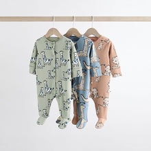 Load image into Gallery viewer, Neutral Animal 100% Cotton Baby Sleepsuits 3 Pack (0mths-18mths)