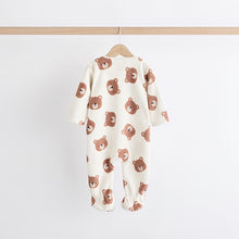 Load image into Gallery viewer, Neutral 2 Pack Baby Microfleece Sleepsuits